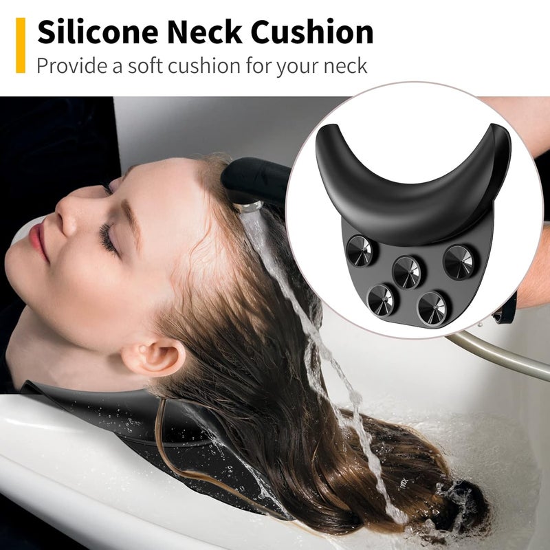 Aiseely Shampoo Bowl Neck Rest with Suction Cup, Silicone Neck Rest for Salon Sink, Shampoo Neck Cushion, Non-Slip Salon Neck Rest for Hair Washing Sink Neck Support, Neck Rest for Wash Basin - Image 2